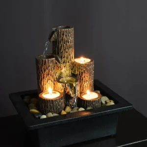Table Tiered Column Tabletop Fountain with Light